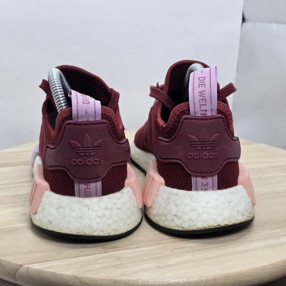 Adidas NMD R1 Women's 6.5 Burgundy B37646 Athletic Running Sneakers - Picture 6 of 9